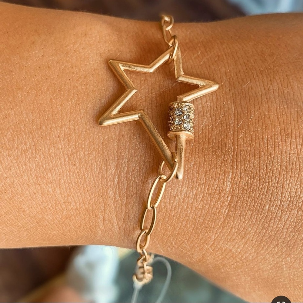 New star paper clip chain bracelet